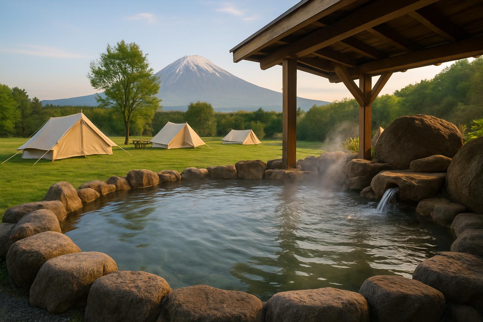 絶景温泉付きキャンプ場で心ゆくまでリラックスし疲れを癒す!【極上の休日】